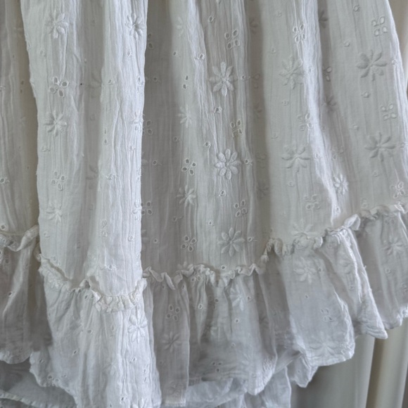 Aerie Halter Criss Cross White Eyelet Open Back Mini Dress Sz Large Summer Vacay - Picture 6 of 7